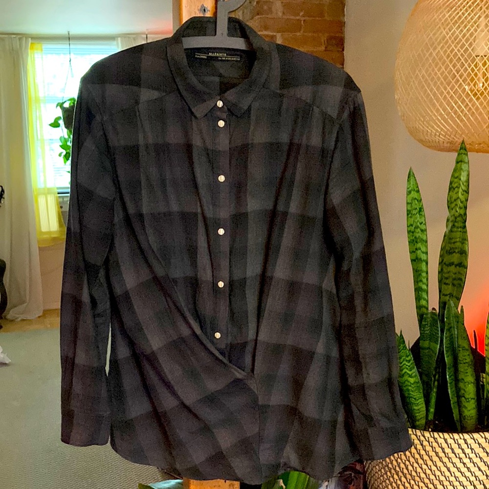 All Saints Kayla Teal Shirt